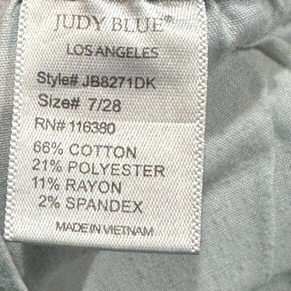 Judy Blue Relaxed Fit Mid Rise Distressed Denim Jeans JB8271DK Size 7/28 - Picture 8 of 8